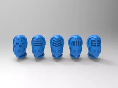 Evil Space Elf - Wrack Helm 5 styles 3D print model