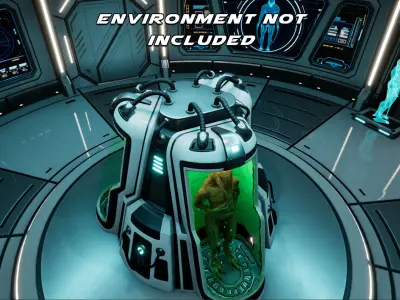 SciFi cryo chamber Low-poly 3D model