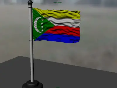 Comoros flag 3D model