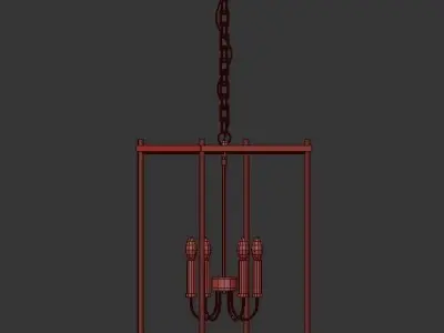 Rectangle Farmhouse Hanging Light 3D model