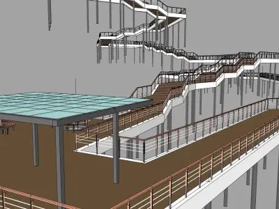 wooden bridges 3d model 3D model