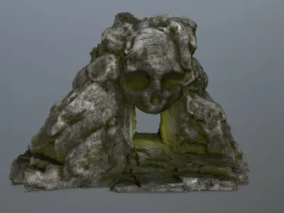 skull cave Low-poly 3D model