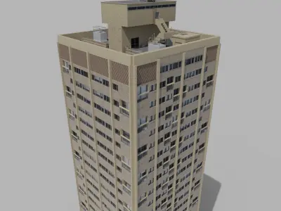 Sydney Blues Point Tower Apartment Building 3D model
