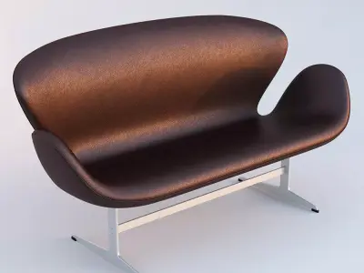 Swan Sofa 3321 - leather upholstery 3D model