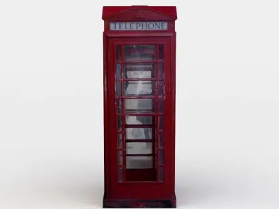 Telephone booth Low-poly 3D model get