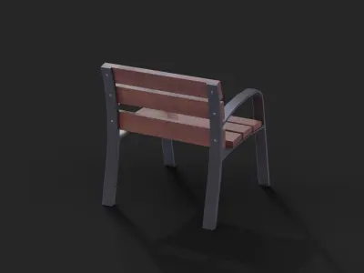 Collection of three Modo benches  low poly Low-poly 3D model
