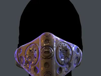 Gas mask helmet 3d model scifi Low-poly Low-poly 3D model