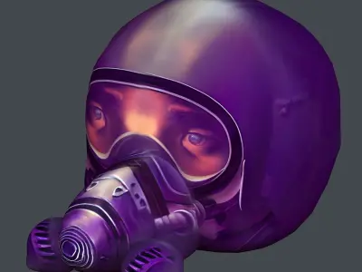 Gas mask helmet scifi Low-poly character art game space Low-poly 3D model order