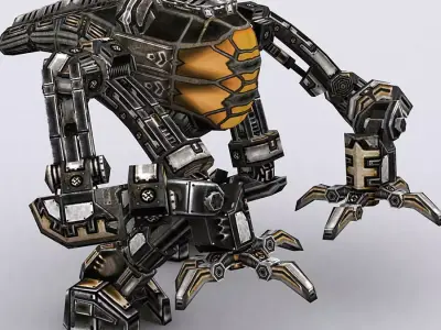 3DRT - Mech robot engineer - 04 Low-poly 3D model