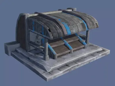 Market Stall Low-poly 3D model