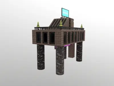 Cyberpunk City - Building 12 Low-poly 3D model