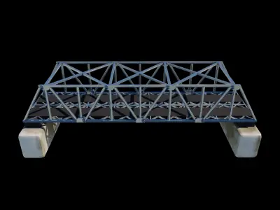 Double Track Bridge 3D model