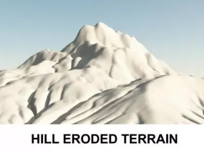 3d Terrain Eroded Hill 3D model