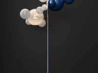 Giopato and Coombes floor lamp BOLLE 12 bubble FROST  GOLD 3D model