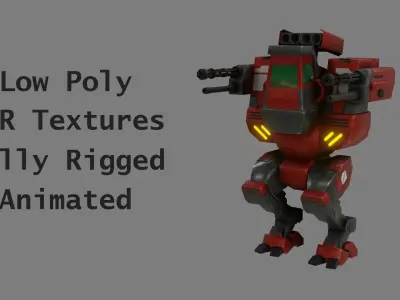 SF Light Weight Mech - Low Poly - Game Ready - PBR Low-poly 3D model