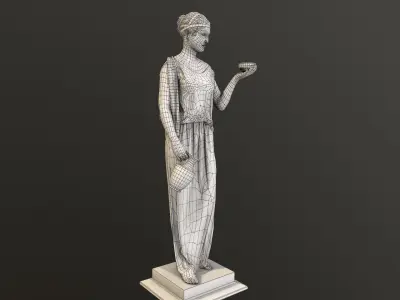 Statue Sculpture of Ancient Greece Low-poly 3D model