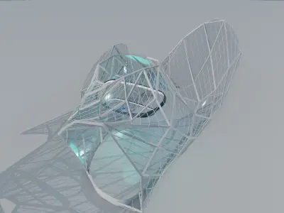 Bridge Sci fi Futuristic exhibition Exterior and Interior 3D 3D model