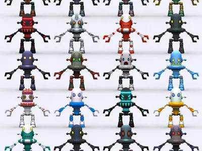 3DRT Chibii-robot 07 Low-poly 3D model