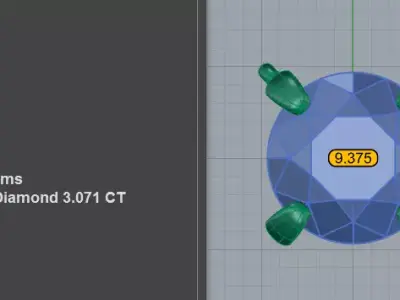 Flawless 3 Carat Diamond Solitaire Pendant 3D print model