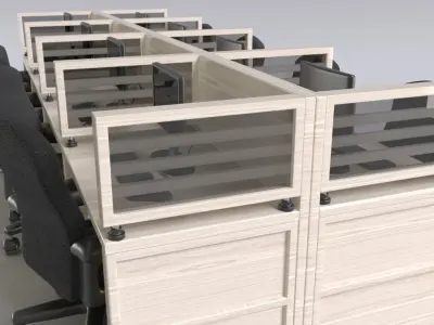 Call Center Station - Office Low-poly 3D model