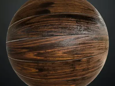 Glossy Varnished Wood Planks PBR Seamless Texture