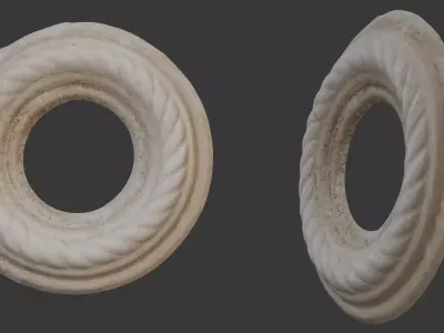  Circular Plaster Rosette Scan Low-poly 3D model
