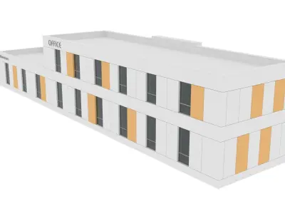 office yellow Low-poly 3D model