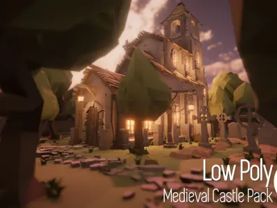 Low Poly Medieval Castle Pack Low-poly 3D model