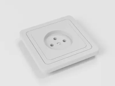 Electrical outlet AC power socket 3d model Low-poly 3D model