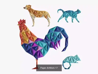 Paper artwork collection 3 3D Model Pack