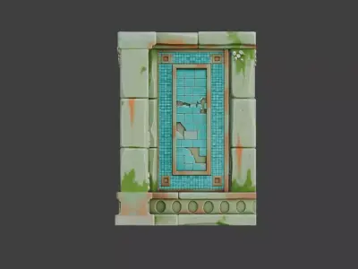 Interior Corner Wall Low-poly 3D model