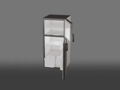 fridge open refrigerator Low-poly 3D model
