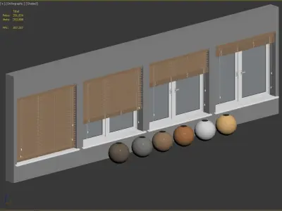 Wooden Blinds And Windows 3D model