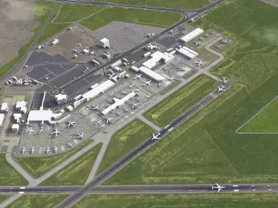 Monterrey - General Mariano Escobedo Airport Low-poly 3D model