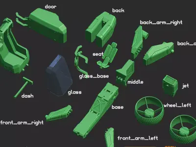 VORTEXRUNNER scifi vehicle 3D print model