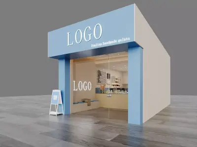 Modern Gelato Kiosk 3D model