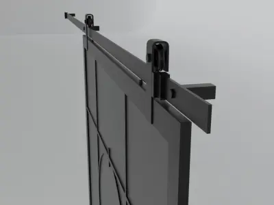 Decorative glass slide door 3D model