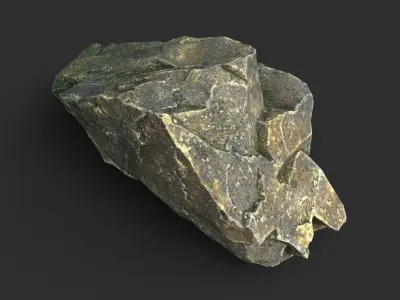Low poly Dry Mossy Rock Formation Pack 200209 Low-poly 3D model