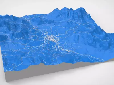 Cityscape Cortina d Ampezzo Italy 3D model