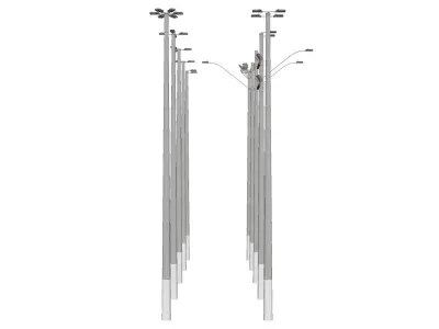Concrete Lamp Post - Light Pole - Street Light - Group 04 3D model