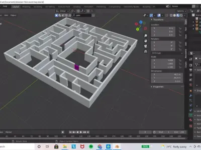 maze room Low-poly 3D model