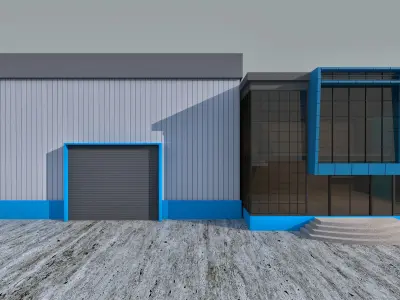 Industrial Building Factory 6 3D model