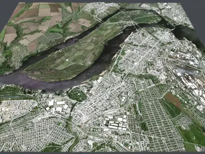 Cityscape Zaporizhia Ukraine 3D model