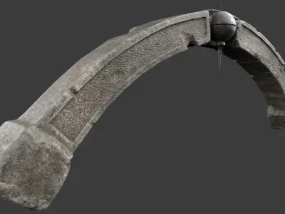 Stone Arch with Ornaments Low-poly 3D model
