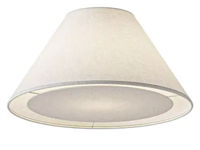 White Tapered Linen Kids Flush Mount Ceiling Light Fixture 3D model