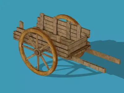 Wooden cart  3D model