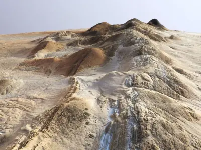 Desert Mountains Africa Landscape Dunes  PBR Low Poly 01 Low-poly 3D model