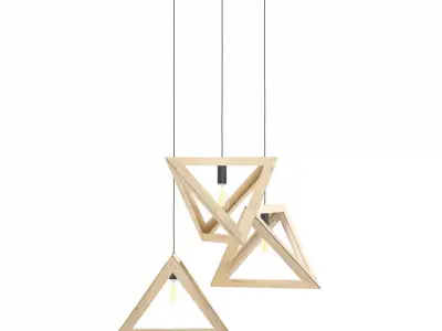Hanging Wooden Lamp 3D Model 3D model