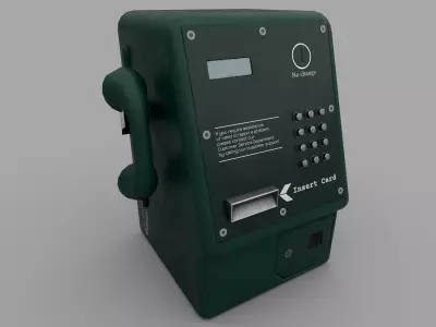 Japanese Public Phone Low-poly 3D model