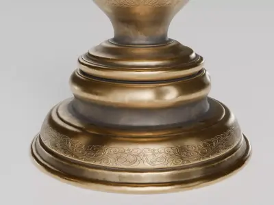 copper low candlestick 3D model